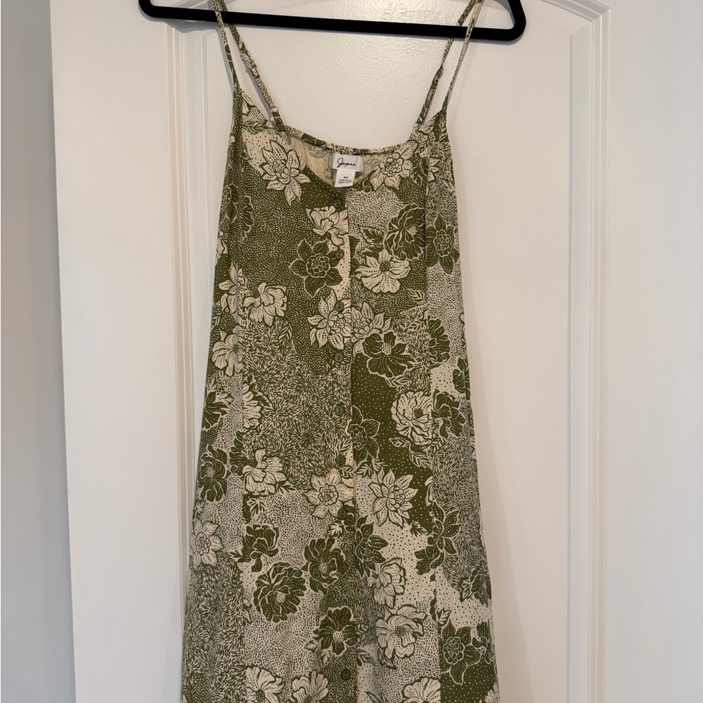 Floral Green and Cream Dress
